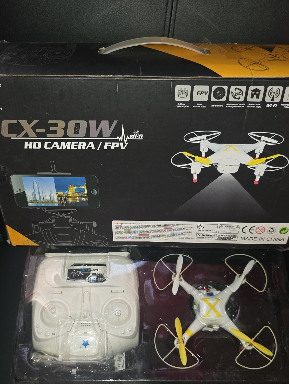 CX-30W HD Camera FPV Drone in White and Yellow